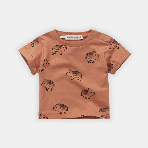 Café Piggy Print T Shirt