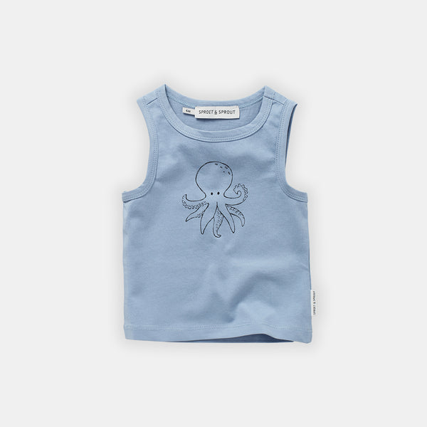 Sky Blue Octopus Tank Top