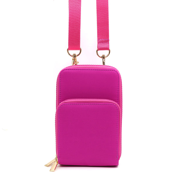 Bright Pink Recycled Nylon Phone Bag