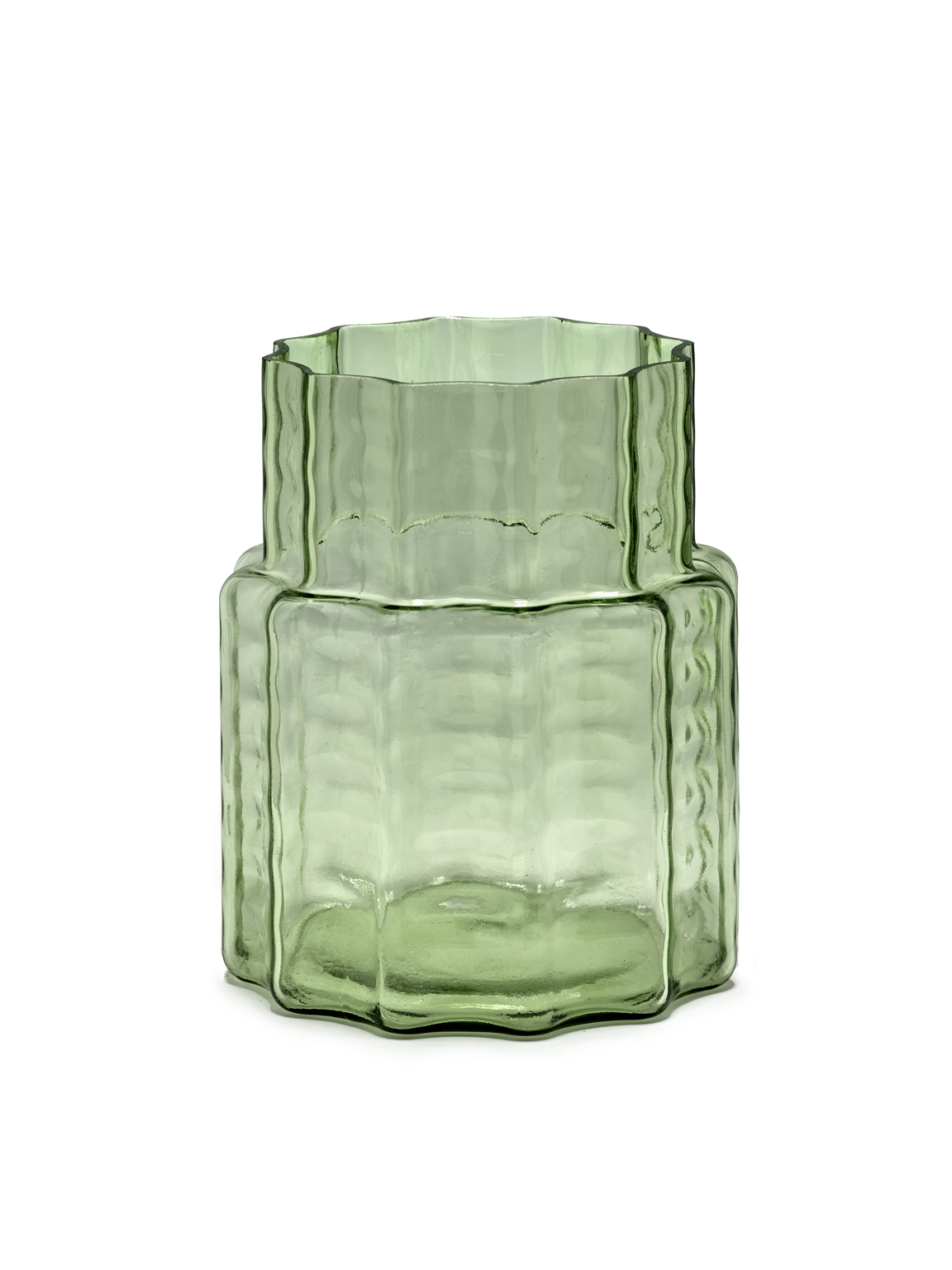 Serax Vase Grün Transparente Wellen
