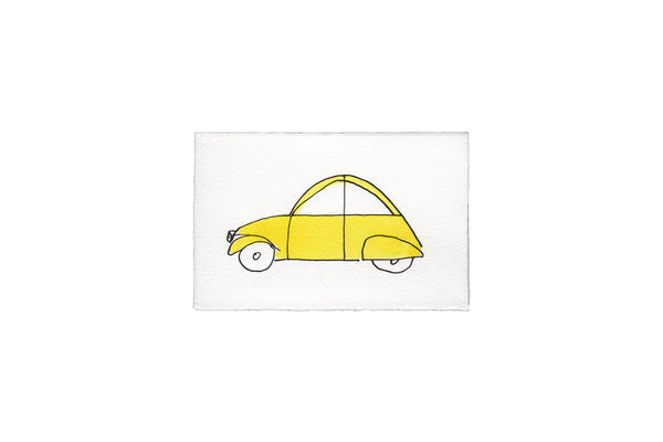 Scribble & Daub Car (yellow) Card