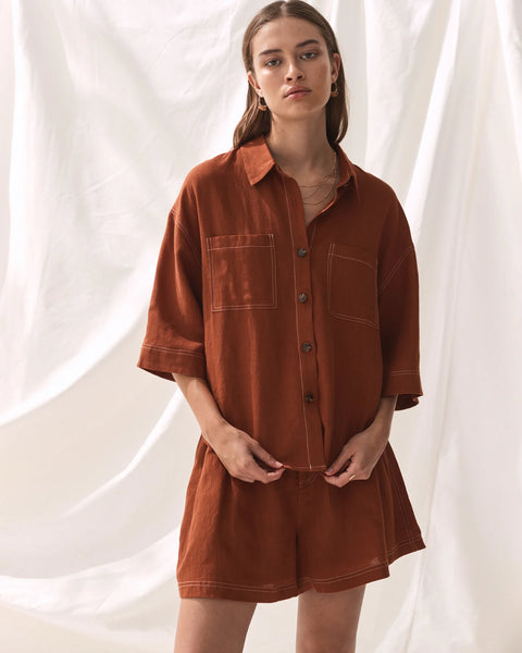 The Gia Shirt - Rust