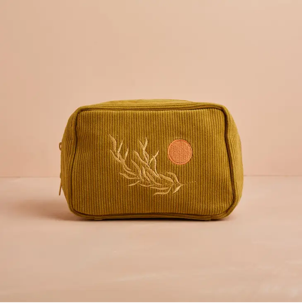 Corduroy Makeup Bag Olive