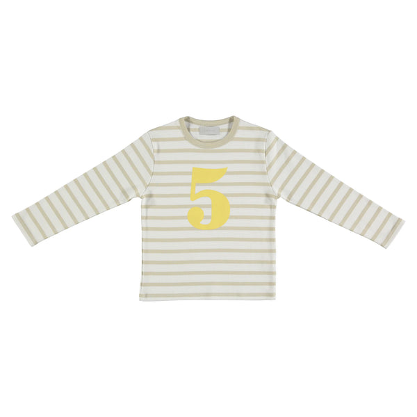 Sand & White Breton Number 5 T Shirt