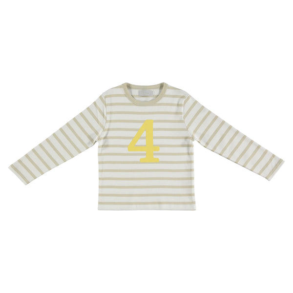 Sand & White Breton Number 4 T Shirt