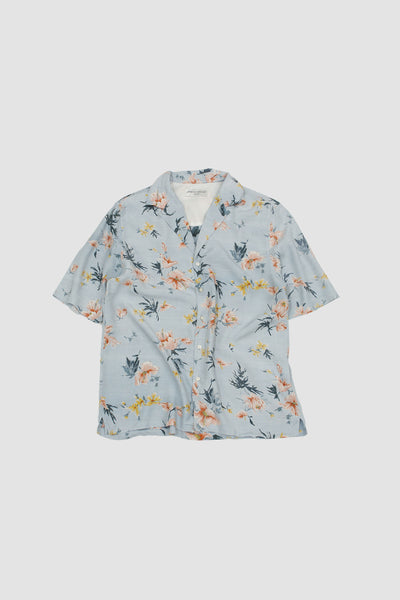 Eren Ss Flower Print Shirt Blue/orange/yellow