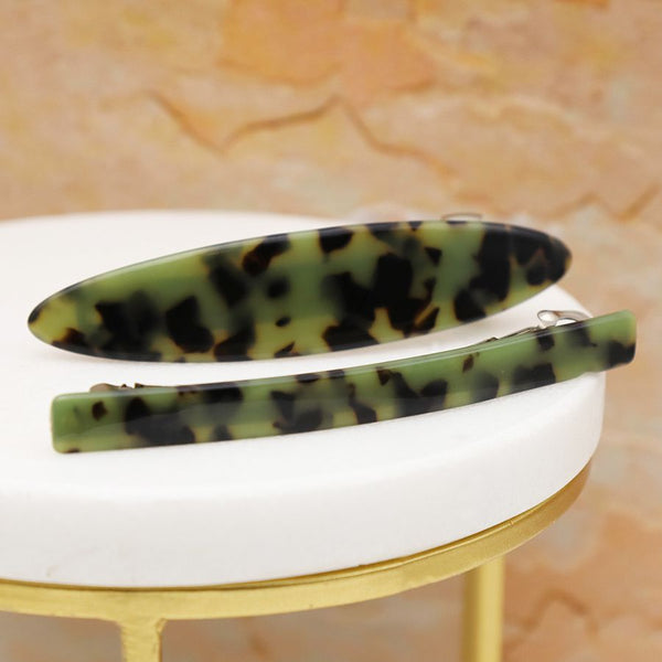 Olive Green Mix Hair Clips - 2 Pack