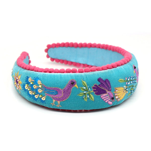 Turquoise Padded Velvet Head Band