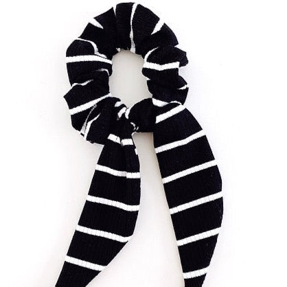 Black & White Stripe Scrunchie