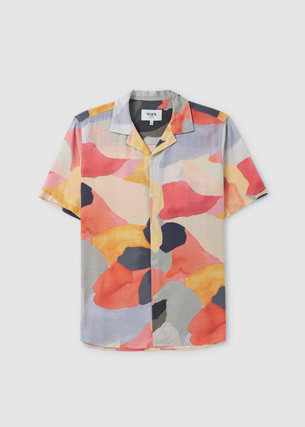 Wax London Mens Didcot Ss Shirt In Blossom Pastel