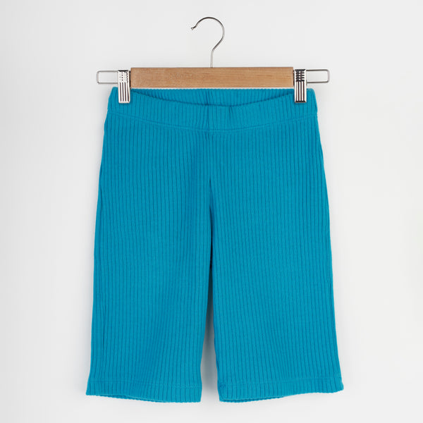 Aqua Ribbed Shorts