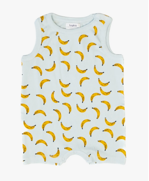 Logan Playsuit - Bananas For You Blue 2y