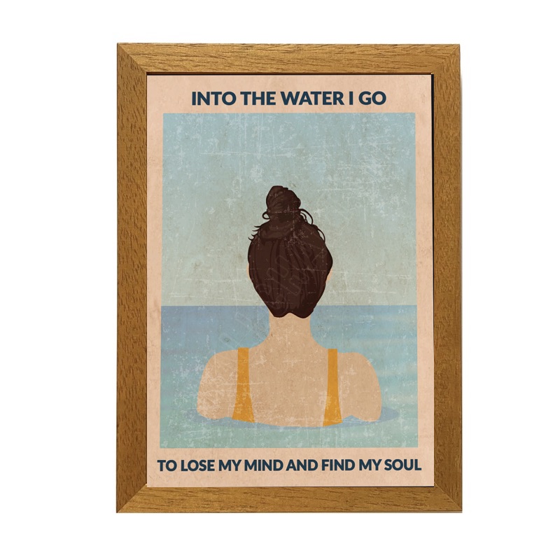 Into The Water I Go (Blue) Framed Print