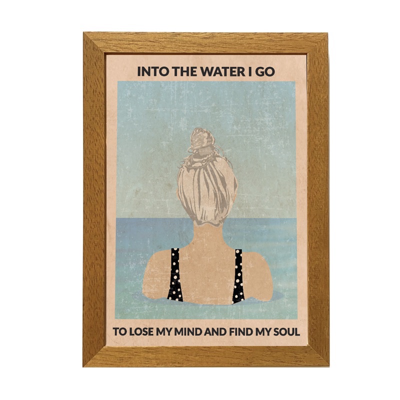 Into The Water I Go (Grey) Framed Print