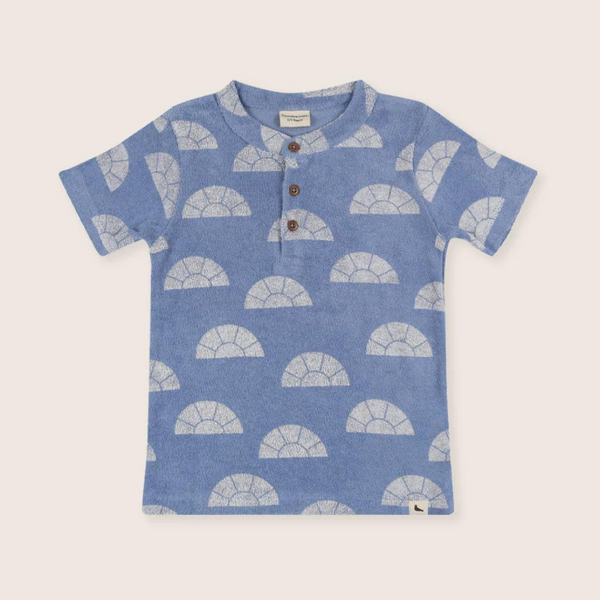 : Button Front T-shirt - Rays Print