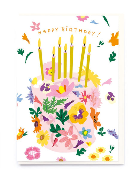 Birthday Card Floral Birthday Cake