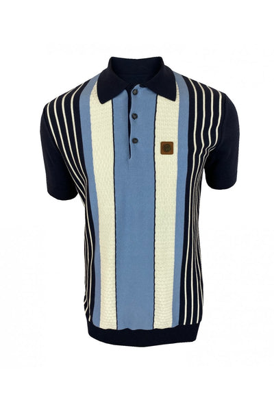 Textured Stripe Fine Gauge Polo