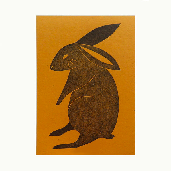 Claire Spencer Rabbit Collagraph Print