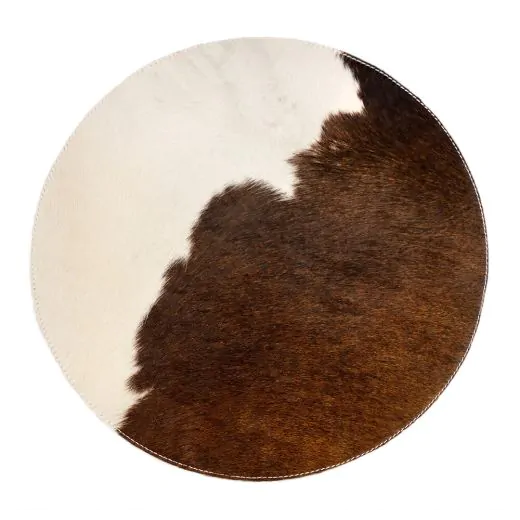 Mars & More Placemat Cowhide Round Brown/White Ø38cm