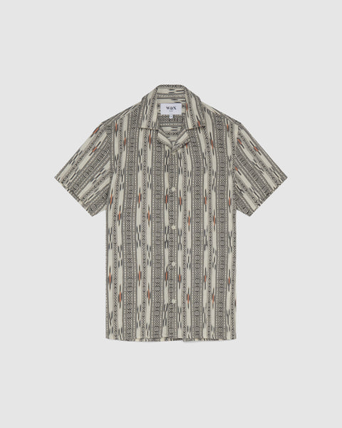 Didcot Shirt - Grey/ecru Aztec