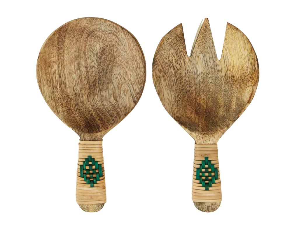 Madam Stoltz | Wooden Serving Set | Bamboo