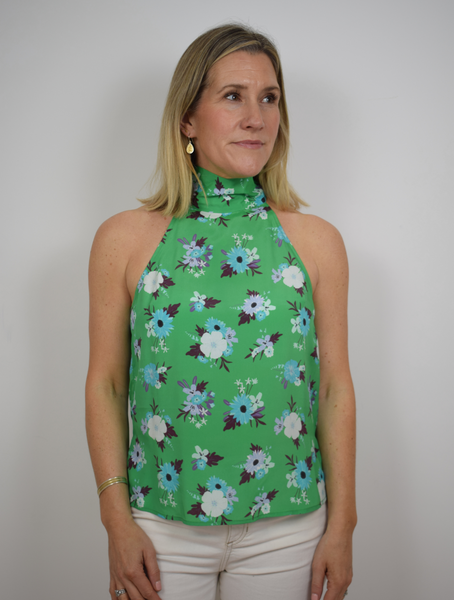 Frida Top Blooms Green