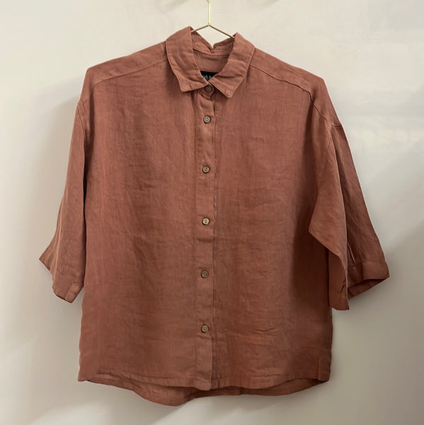 Indi & Cold Linen Shirt Dusty Rose