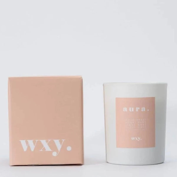 Aura 7oz Candle - White Woods & Amber Down By