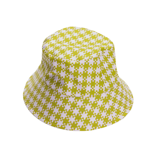 Bucket Hat - Pink Pistachio Pixel Gingham