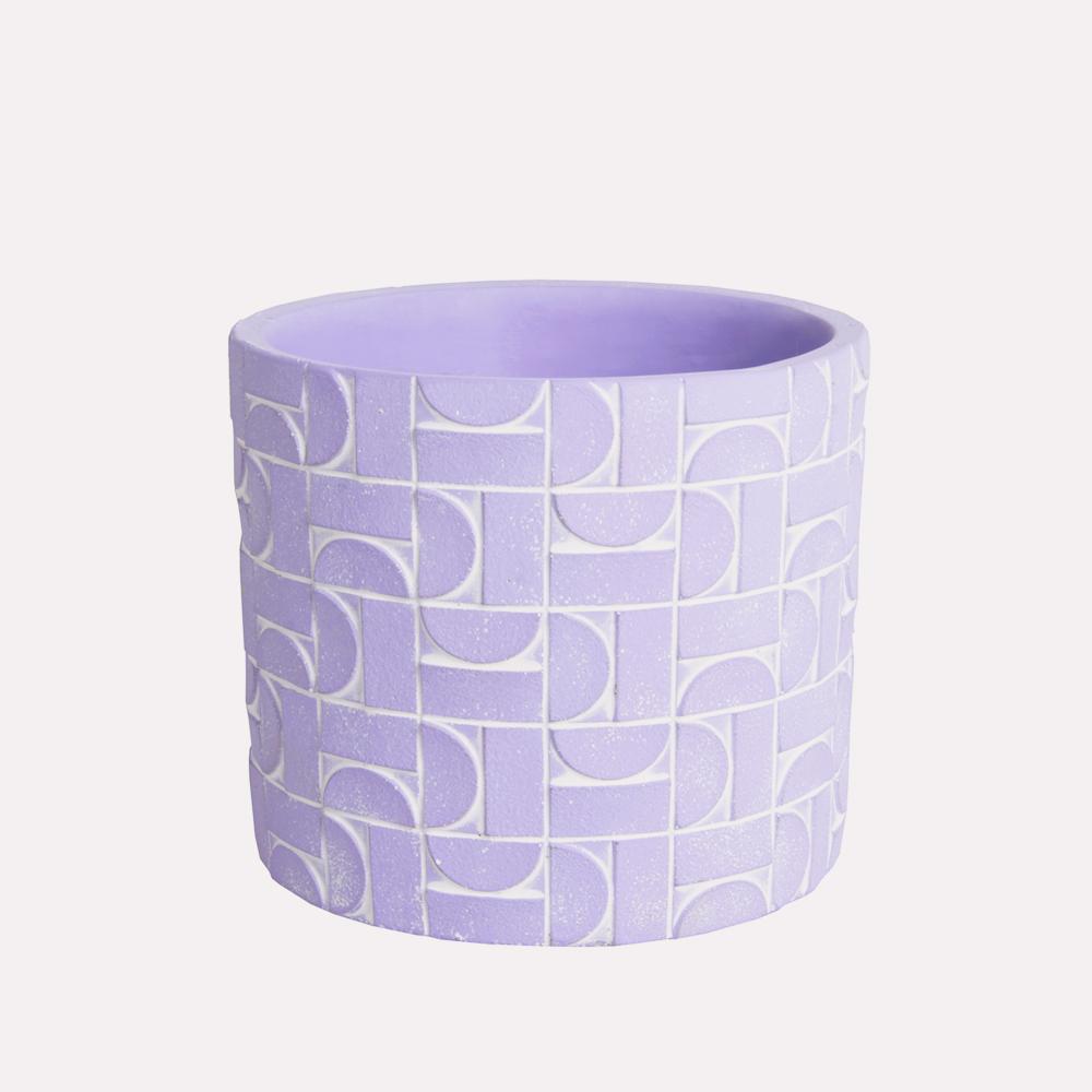 Cement Plant Pot Metric Lavender D24