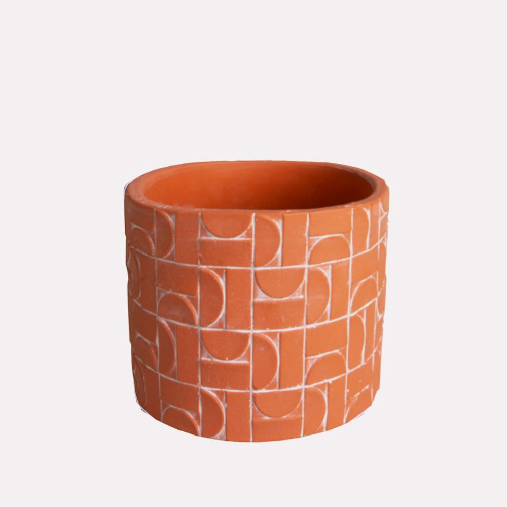 Cement Plant Pot Metric Coral D20