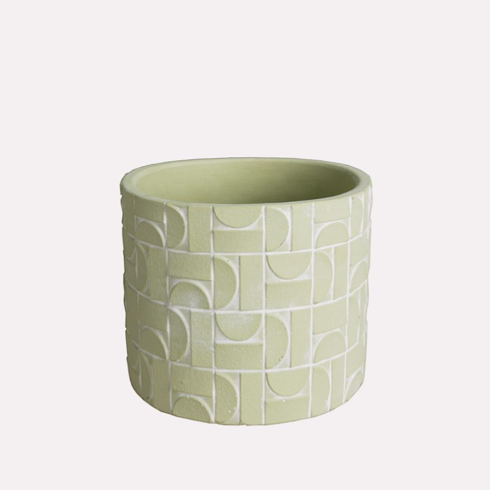 Cement Plant Pot Metric Pistachio D20