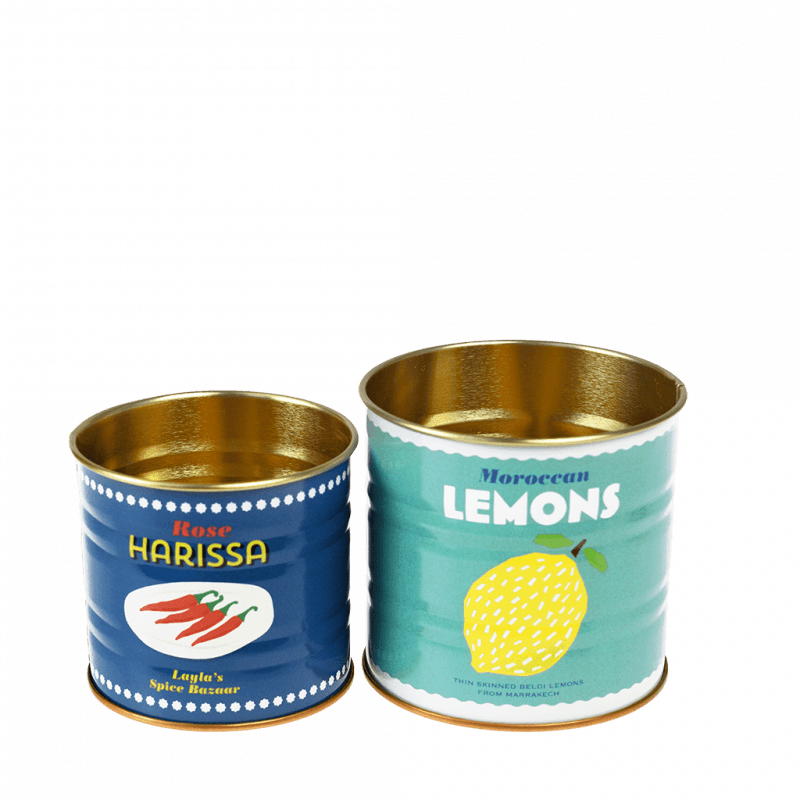 Lemons and Harissa Mini Storage Tins - Set Of 2