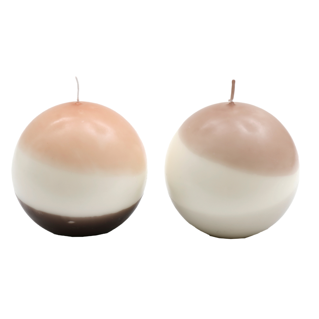 Temerity Jones Abstract Ball Candle Large : Peach or Brown Top