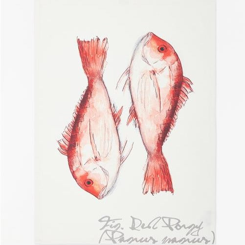 Red Fish Tea Towel