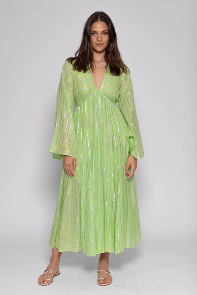 Maud Long Dress - Athene Lime