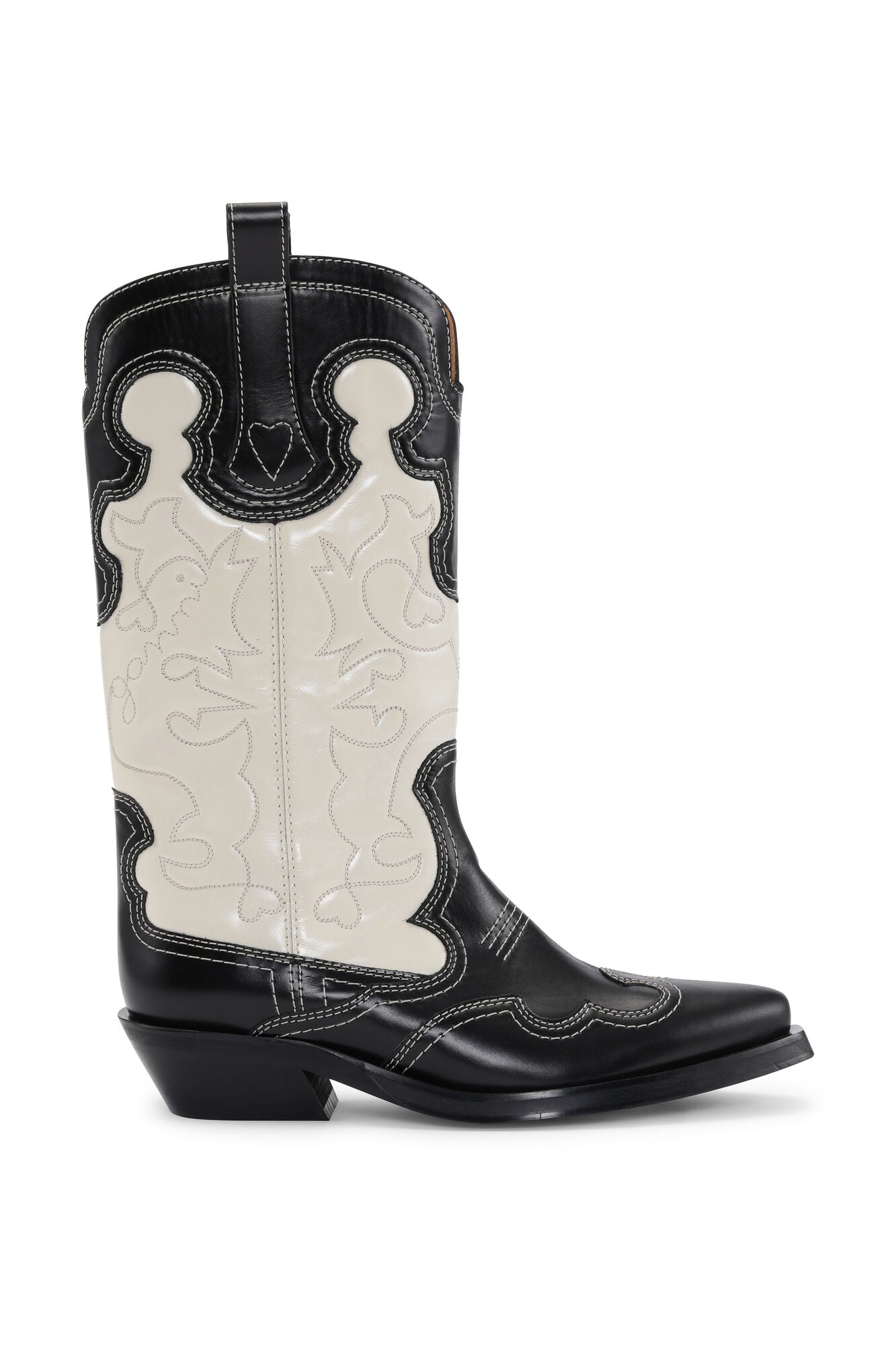 Mid Shaft Embroidered Western Boot