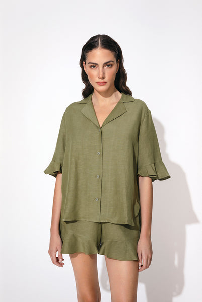 Elie Green Linen Shirt