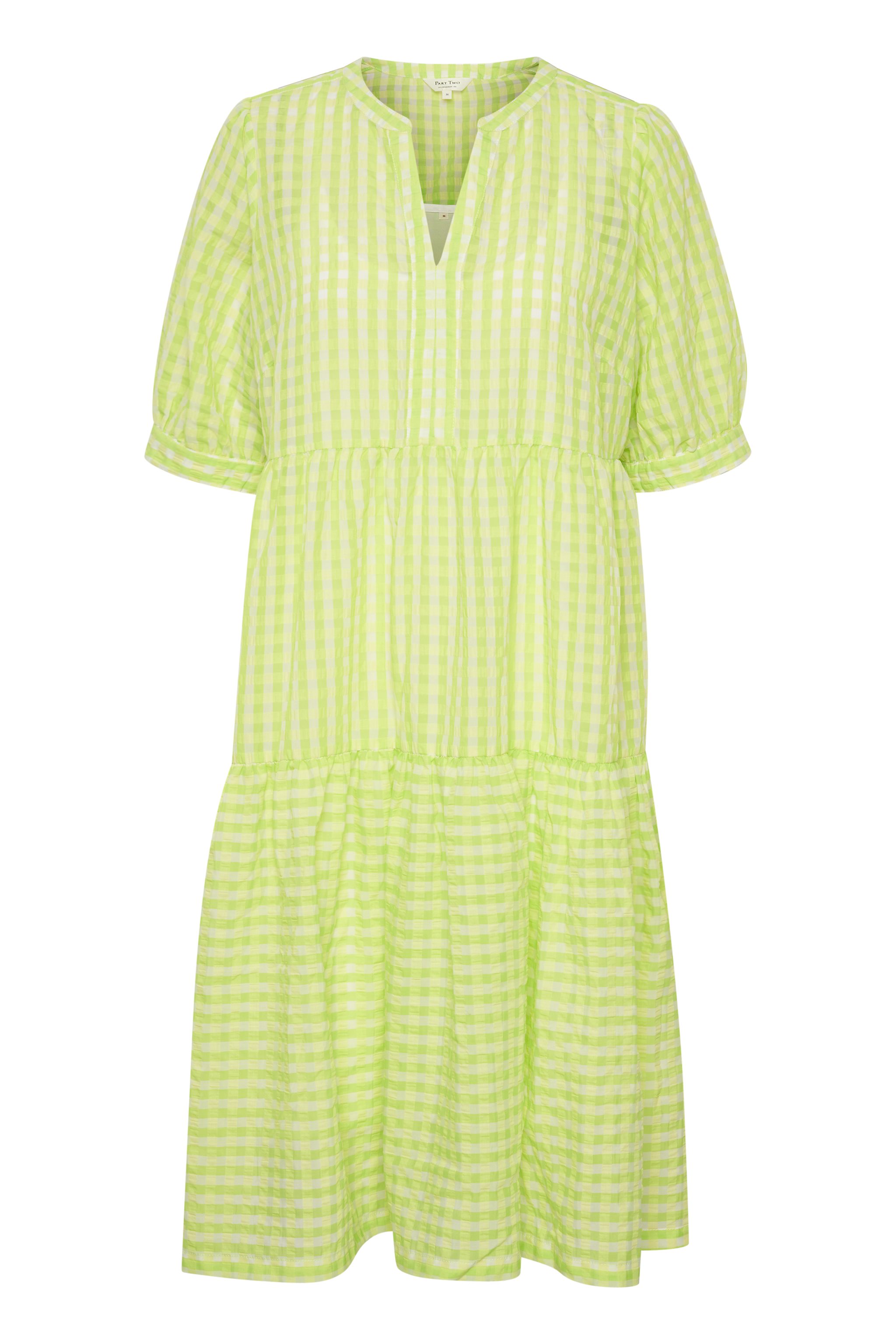 Grass Green Check Nidia Dress