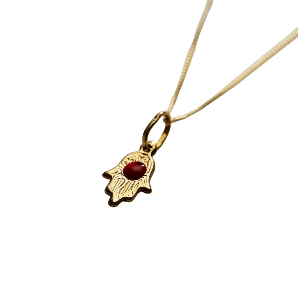 Posh Totty Designs 9ct Gold Mini Hamsa Hand Necklace