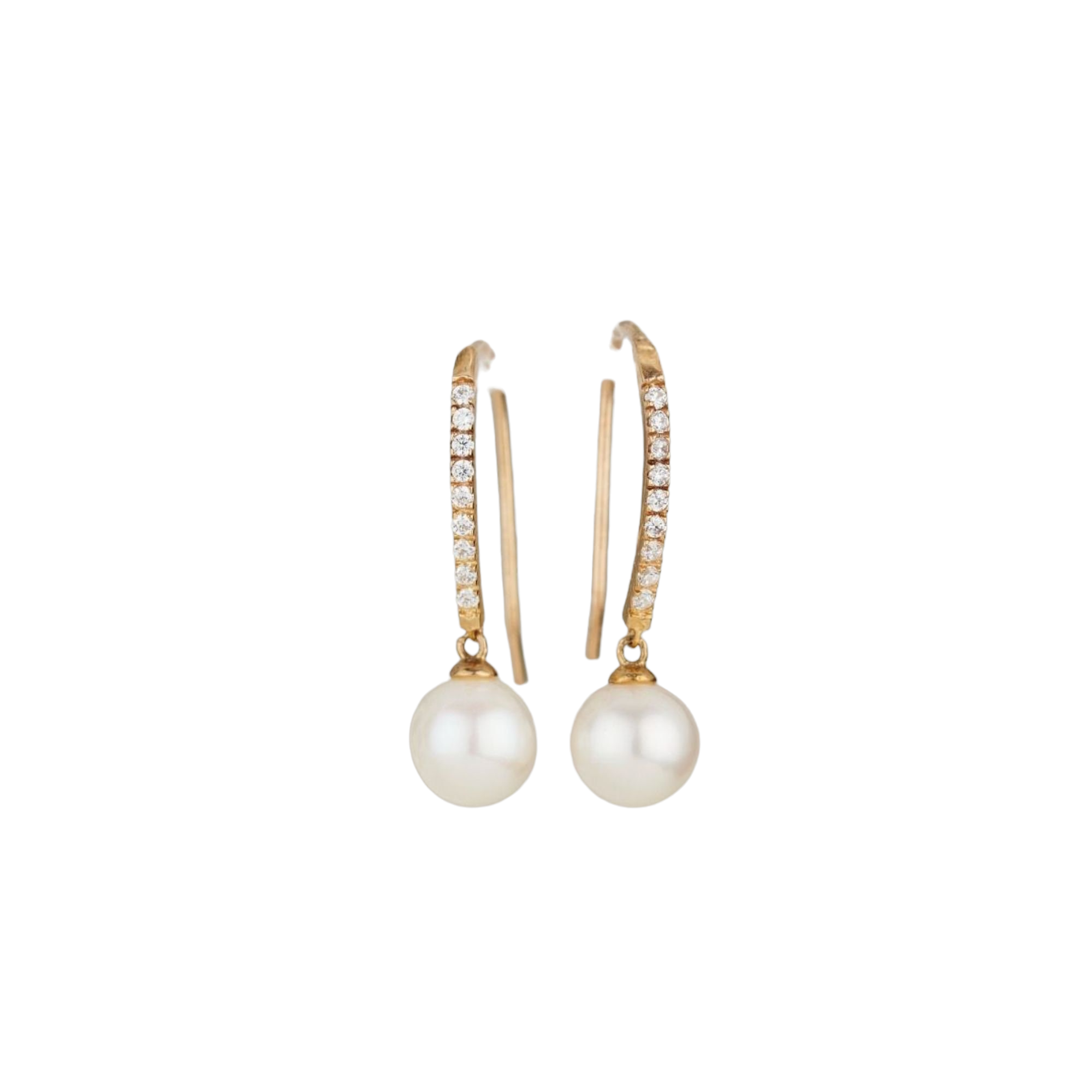 Posh Totty Designs Gold Pearl And Cz Stud Earrings