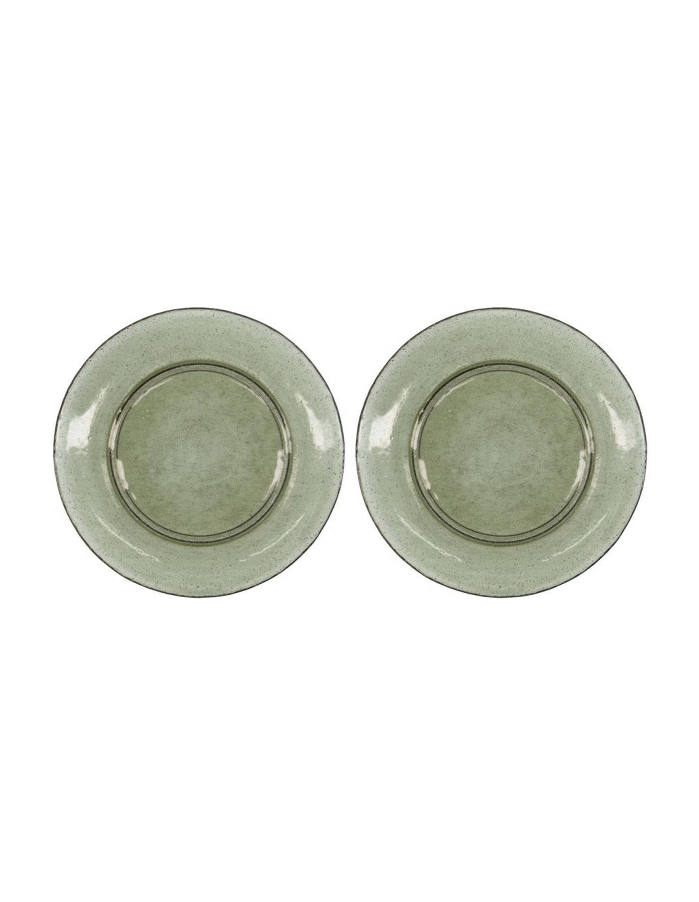House Doctor Large Green Recycled Glass Plate Set, House Doctor