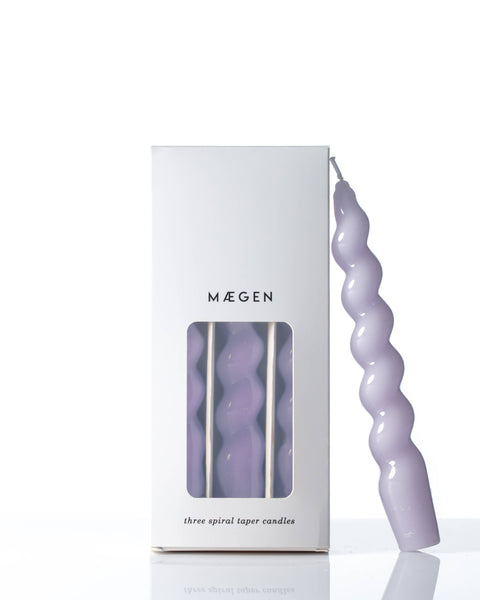 Maegen - Lilac Spiral Candles - 3 Pack