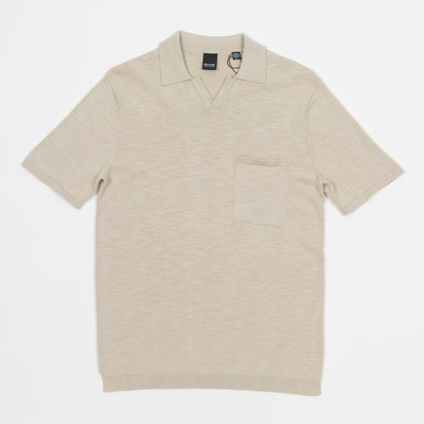 Only & Sons Resort Short Sleeve Knitted Polo Shirt in Beige