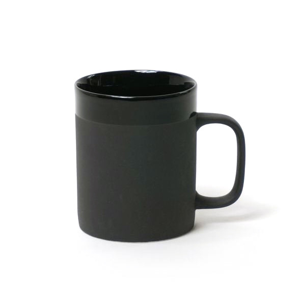 SET 2 MATT & GLOSS GLAZED MUGS | BLACK