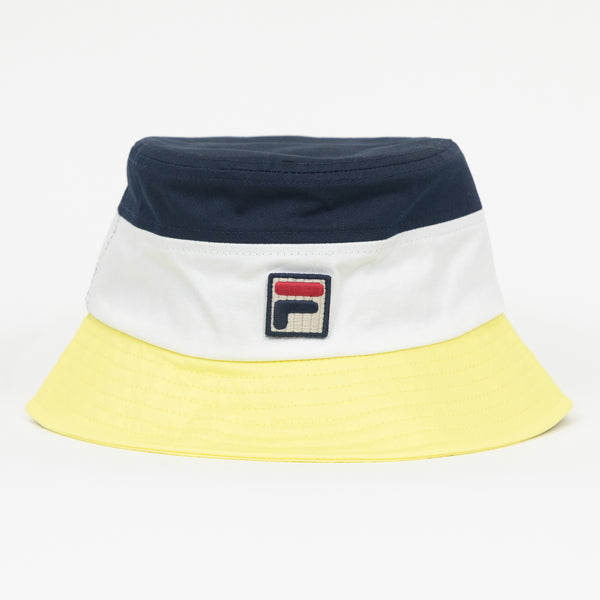 Leader Bucket Hat In Navy White & Yellow