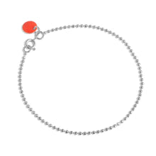 Enamel Copenhagen Sterling Silver Ball Chain Bracelet- Coral