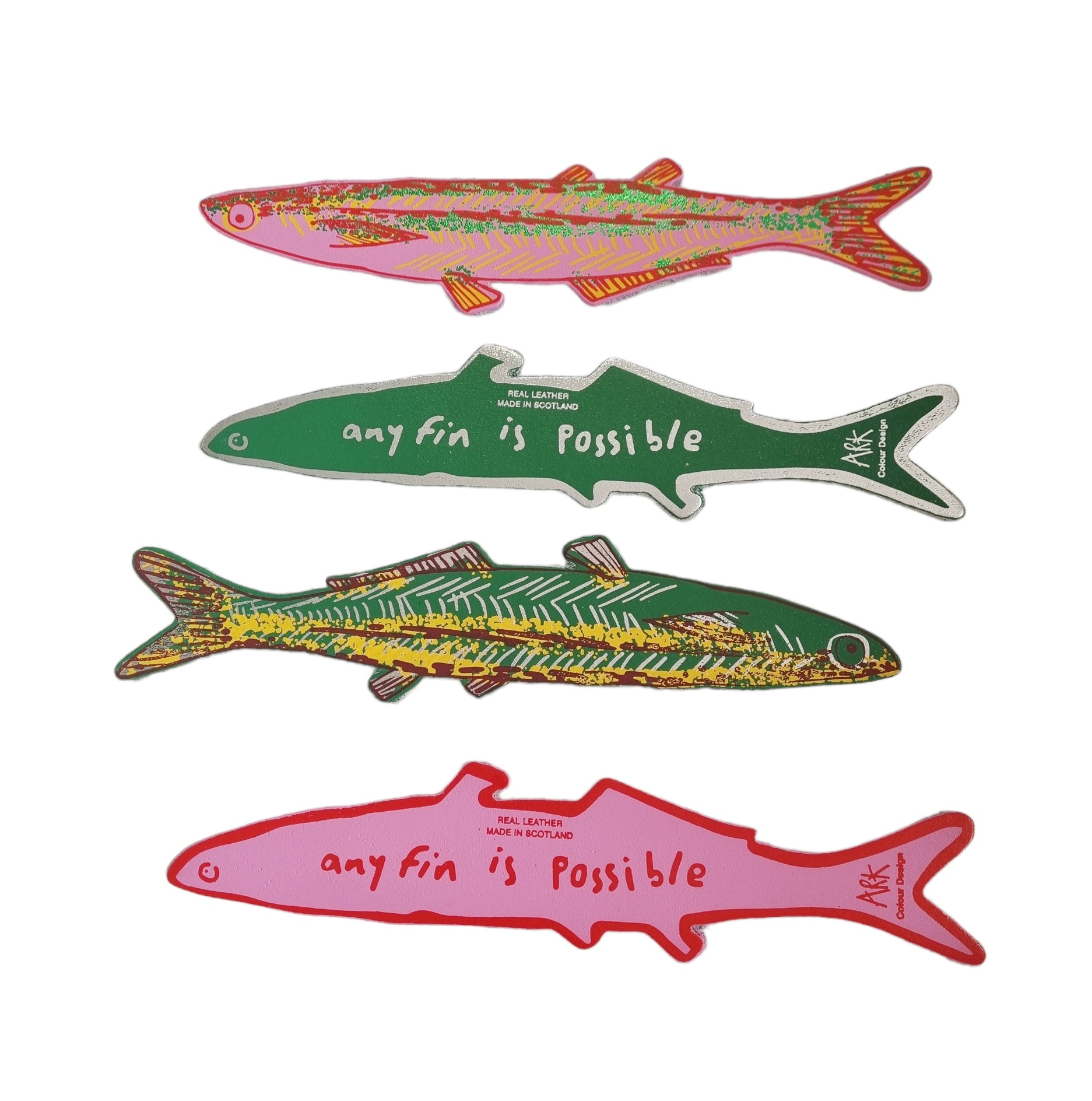Ark Color Design Handmade Leather Fish Bookmark