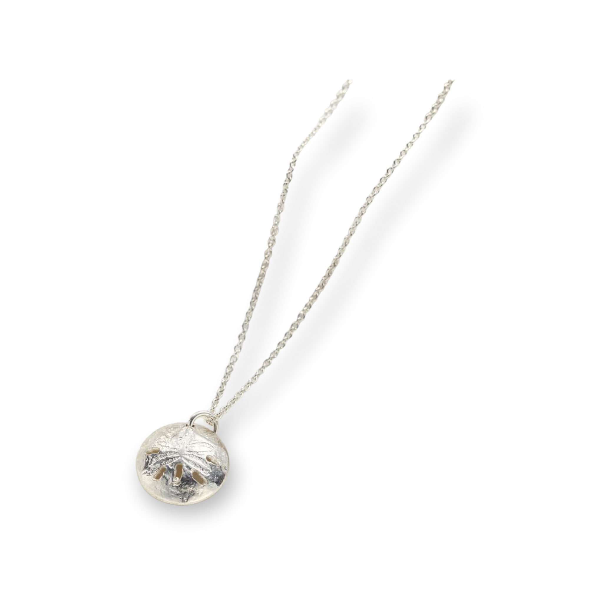 Sterling Silver Curved Sand Dollar Necklace