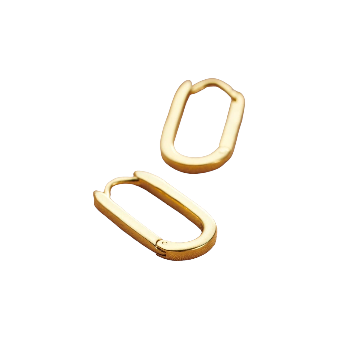 Posh Totty Designs 18ct Gold Plated Hinged Oval Link Hoop Earrings